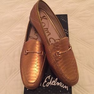 Sam Edelman gold skin loafers
